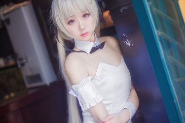 浅野菌子缘之空穹妹黑丝兔女郎写真 网红福利-第4张