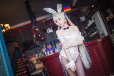浅野菌子缘之空穹妹黑丝兔女郎写真 网红福利-第6张