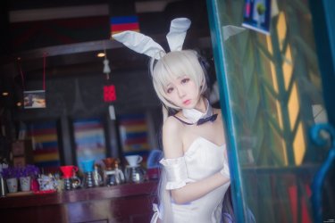 浅野菌子缘之空穹妹黑丝兔女郎写真 网红福利-第6张