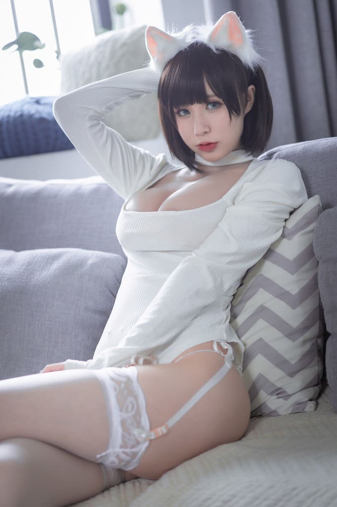 西园寺南歌-白猫白色连体衣[24p121M] cosplay美女-第5张