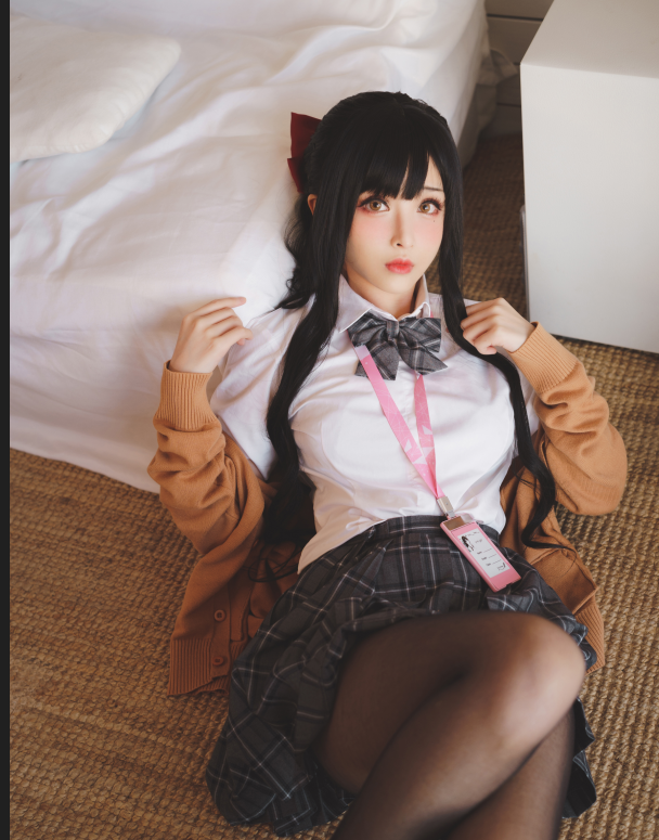 rioko凉凉子-放课后的学姐黑丝写真[50p446M] cosplay美女-第1张