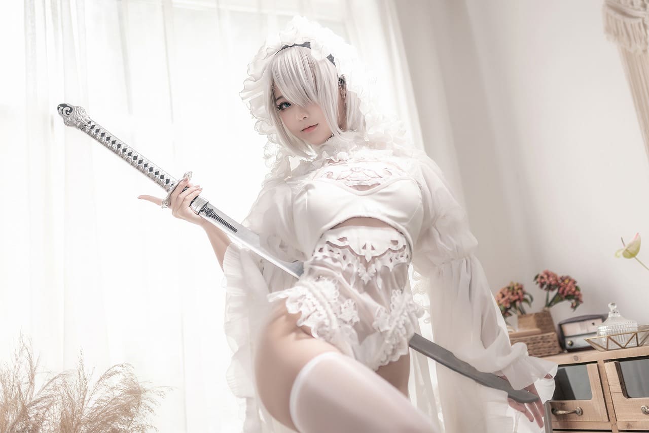 蠢沫沫-尼尔纪元黑白花嫁写真[40p412M] cosplay美女-第4张