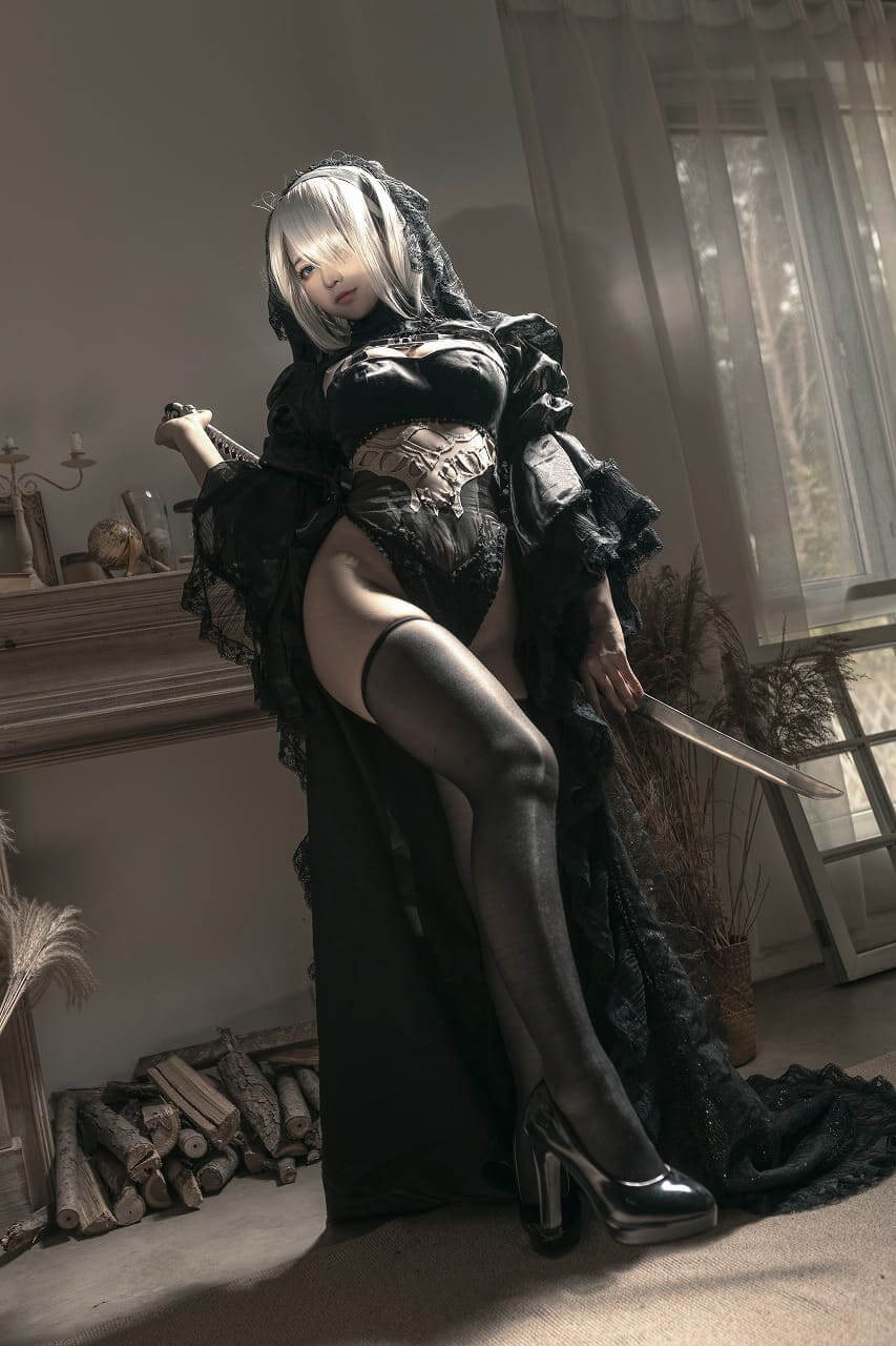 蠢沫沫-尼尔纪元黑白花嫁写真[40p412M] cosplay美女-第6张