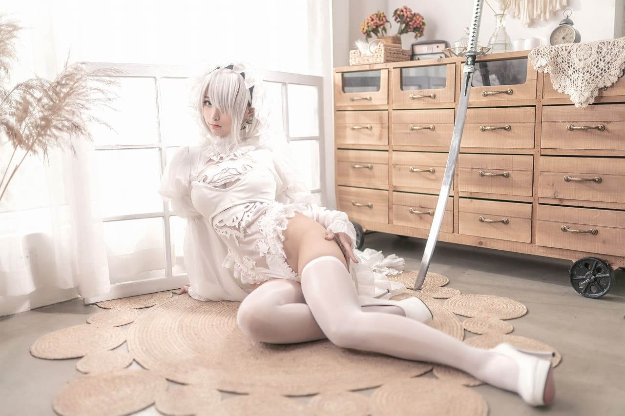 蠢沫沫-尼尔纪元黑白花嫁写真[40p412M] cosplay美女-第2张