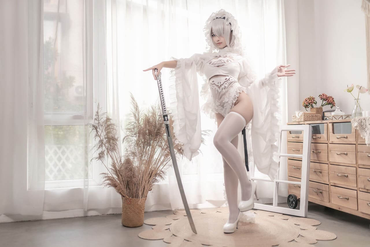 蠢沫沫-尼尔纪元黑白花嫁写真[40p412M] cosplay美女-第2张