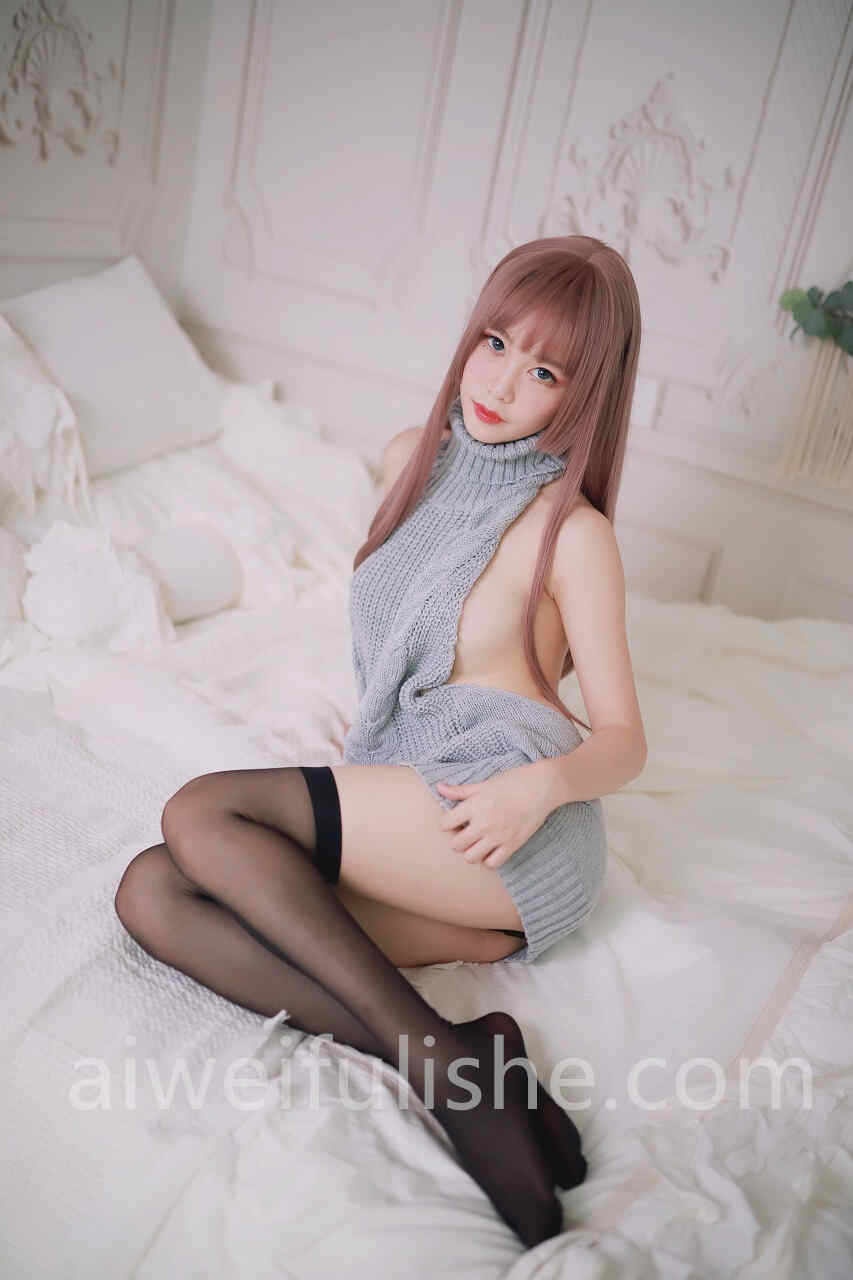 抖娘利世-露背毛衣黑丝写真[30P-276M] 网红福利-第5张