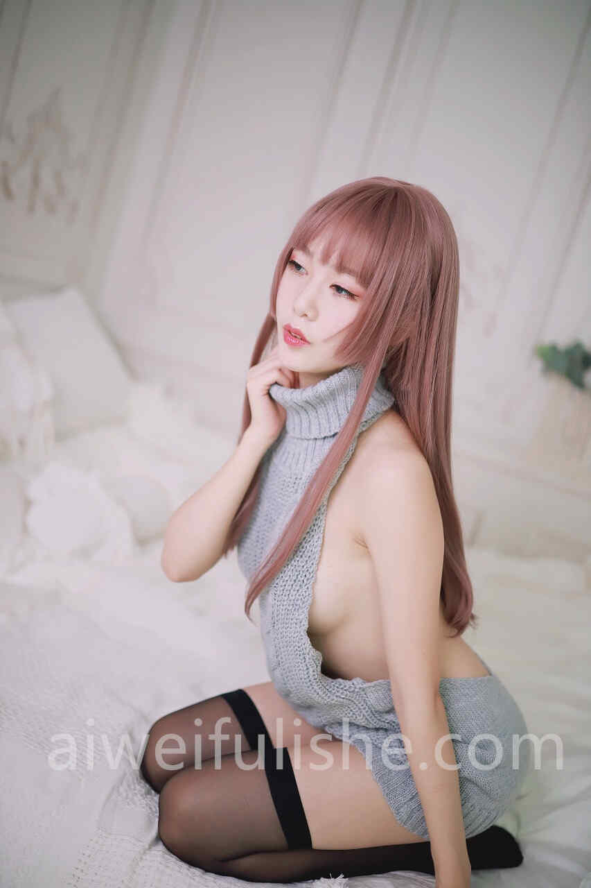 抖娘利世-露背毛衣黑丝写真[30P-276M] 网红福利-第6张