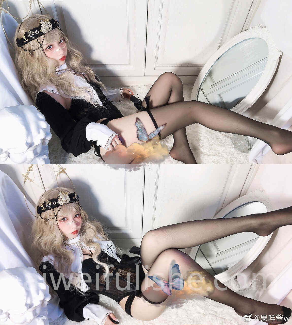 果咩酱w-叛逆の修女[9P+36M] cosplay美女-第4张