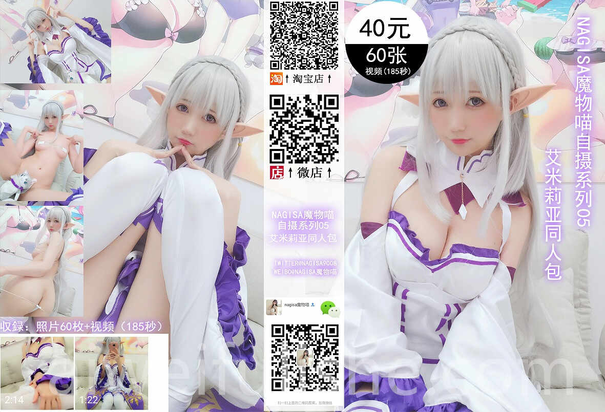 NAGISA魔物喵-ZC 005 自摄系列05 艾米莉亚同人包 [69P2V-308MB] cosplay美女-第1张