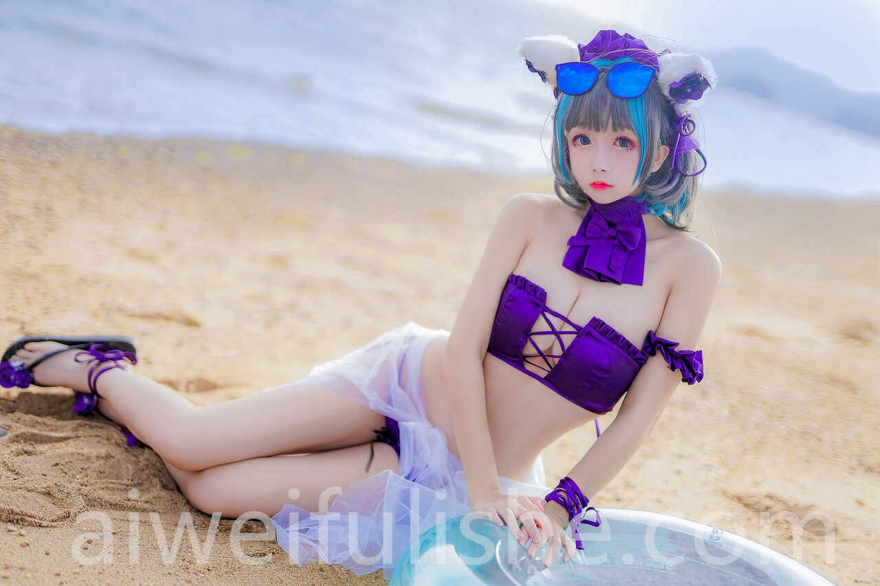 日奈娇-柴郡猫泳装[41P 599MB] cosplay美女-第1张