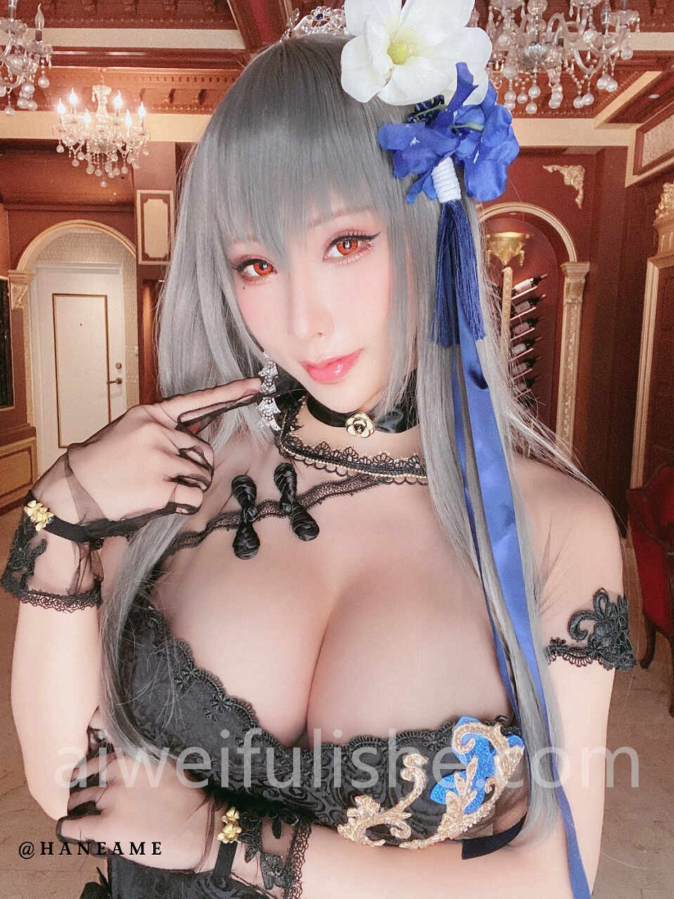 HaneAme雨波-AzurLane_Saint.Louis_路易九世旗袍【29P56M】 cosplay美女-第3张