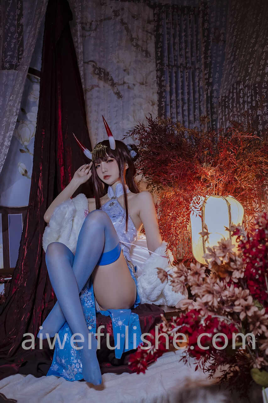 二佐Nisa-碧蓝航线 能代旗袍 [18P-120MB] cosplay美女-第2张