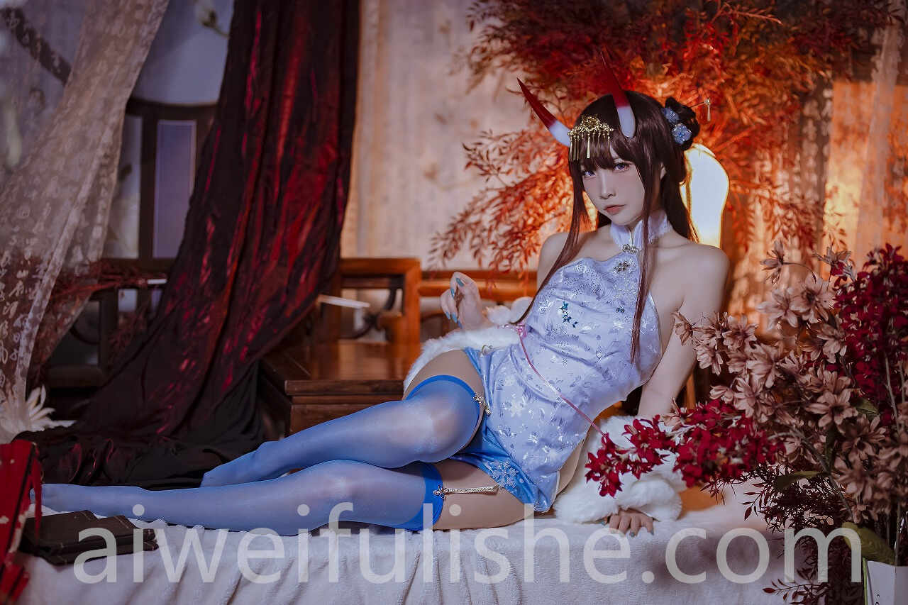二佐Nisa-碧蓝航线 能代旗袍 [18P-120MB] cosplay美女-第1张