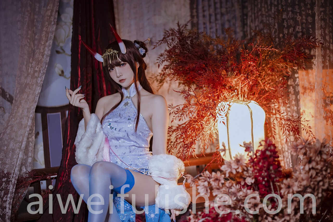 二佐Nisa-碧蓝航线 能代旗袍 [18P-120MB] cosplay美女-第4张