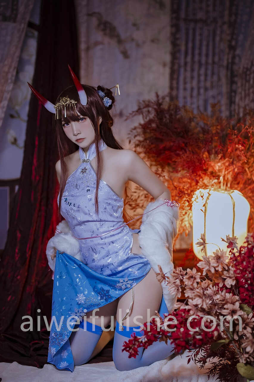 二佐Nisa-碧蓝航线 能代旗袍 [18P-120MB] cosplay美女-第3张