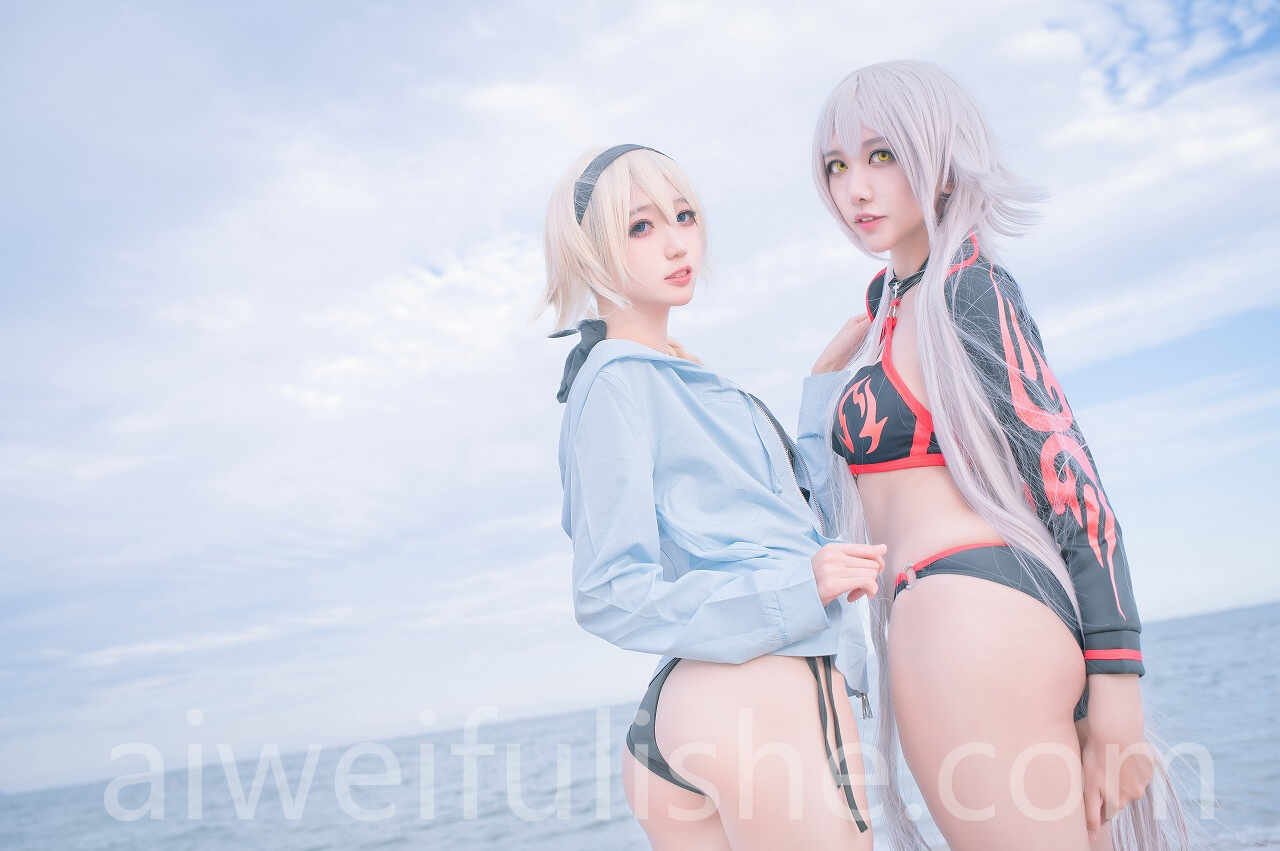 周叽是可爱兔兔-黑白贞双人泳衣 [21P-188MB] cosplay美女-第3张