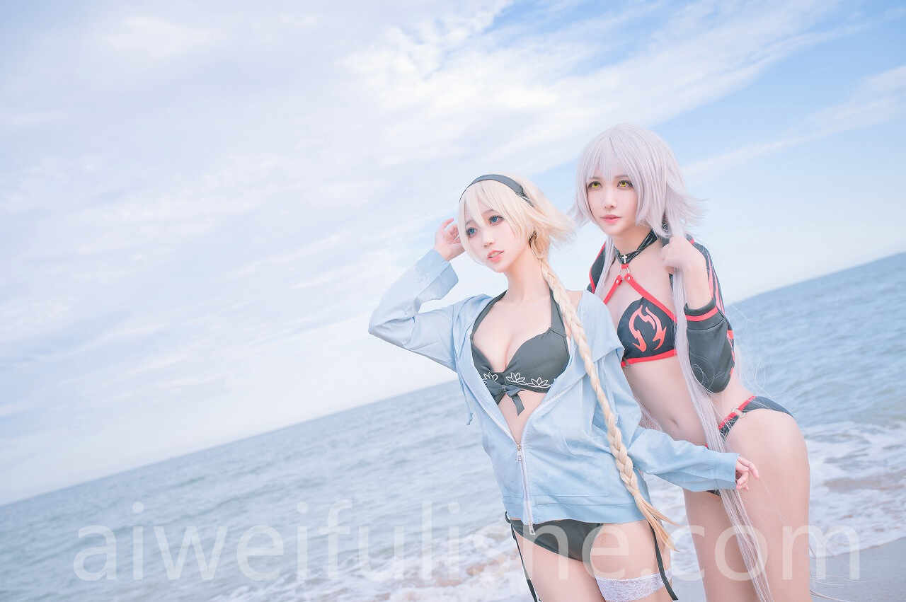 周叽是可爱兔兔-黑白贞双人泳衣 [21P-188MB] cosplay美女-第5张