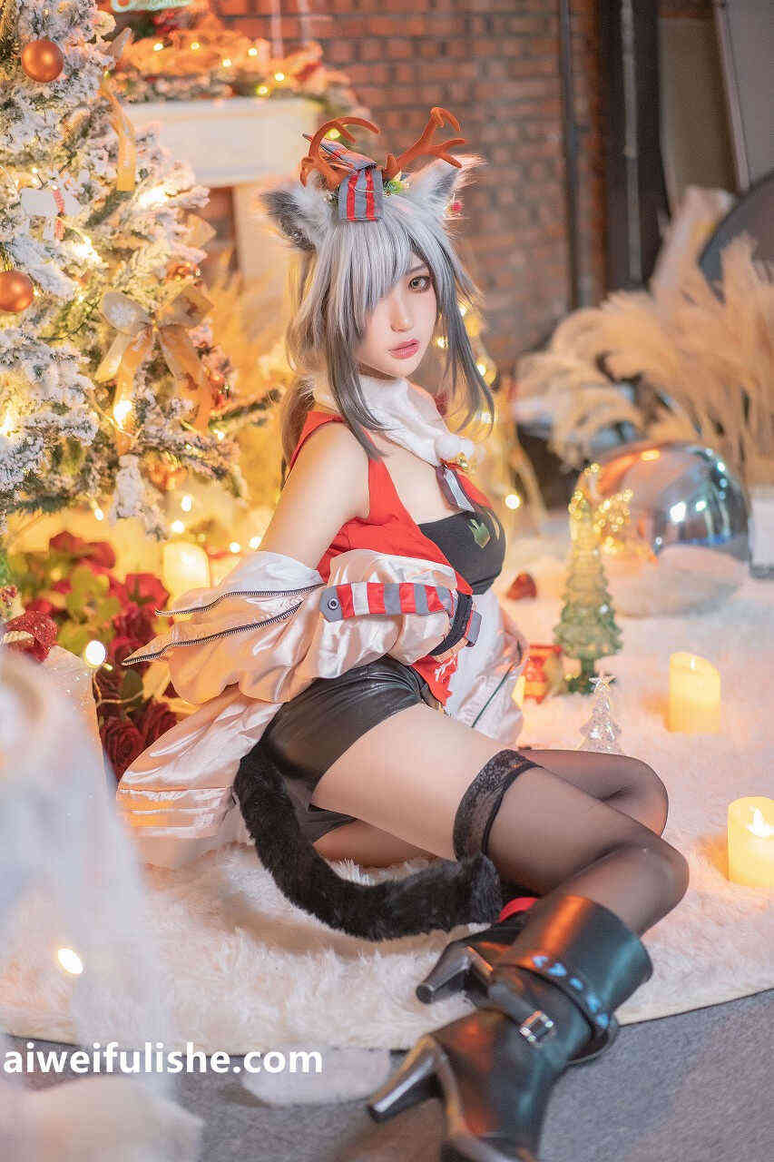周叽是可爱兔兔-圣诞黑丝兽耳 [17P-283MB] cosplay美女-第5张