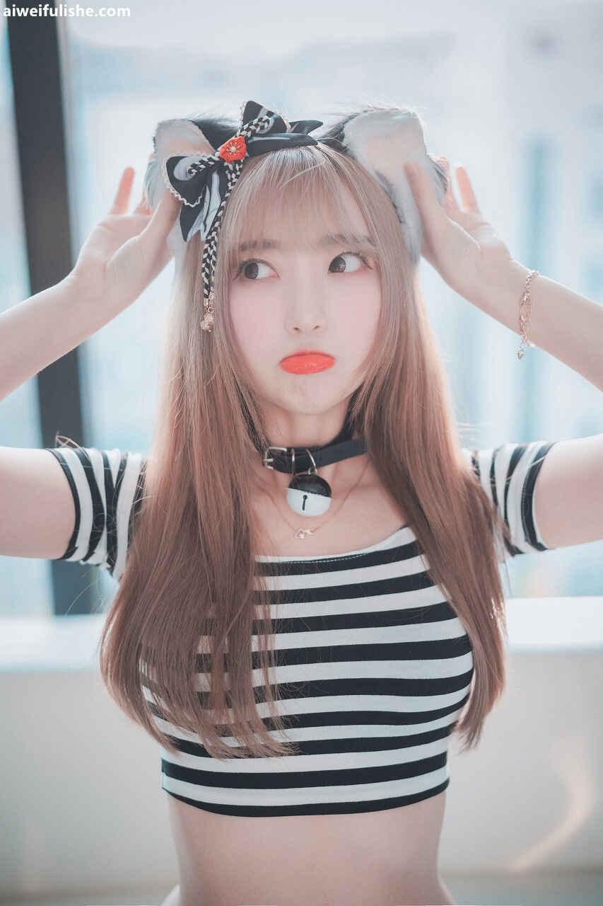 Hanari(하나리) - Catgirl in Stripes [91P-814MB] cosplay美女-第2张