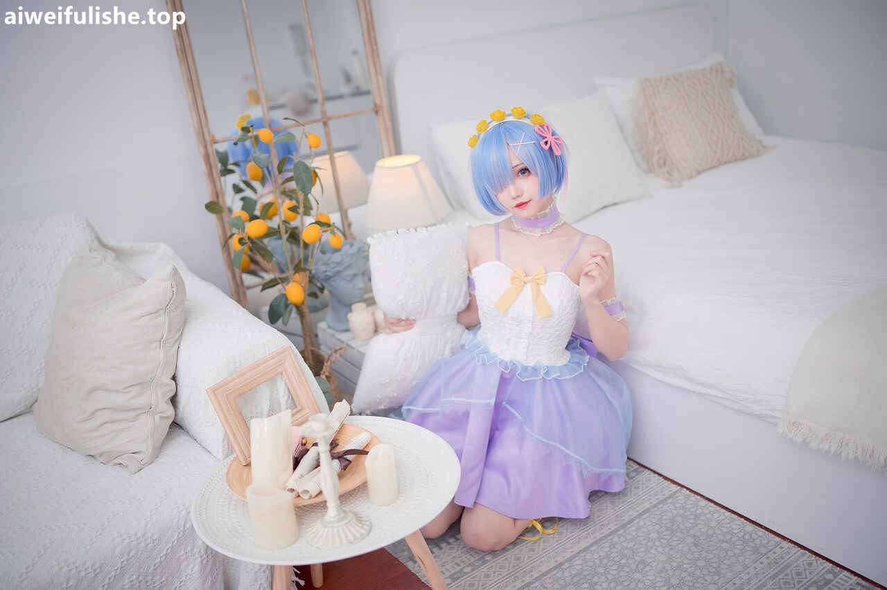 花柒Hana - 蕾姆CLEAR DRESS [15P-34MB] cosplay美女-第1张