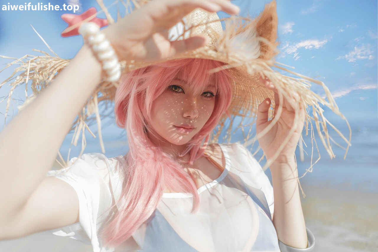 uki雨季 - 玉藻前海边泳装 [19P-200MB] cosplay美女-第1张