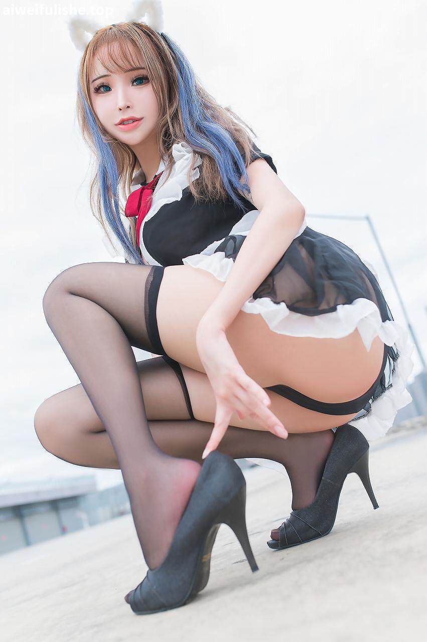 花リリ(Plant Lily)-Rooftop Maid [21P-149MB] cosplay美女-第2张