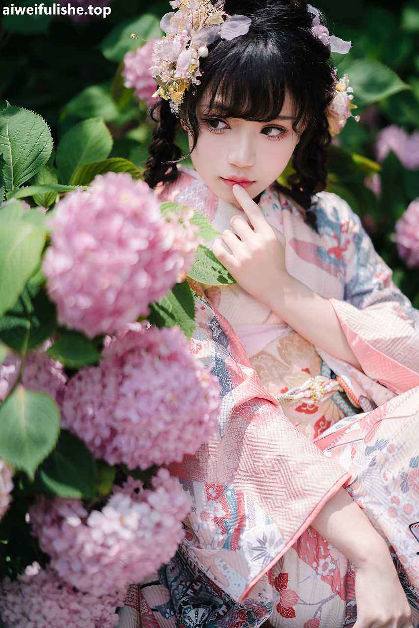 花柒-绣球花和服[18p437M] 网红福利-第2张