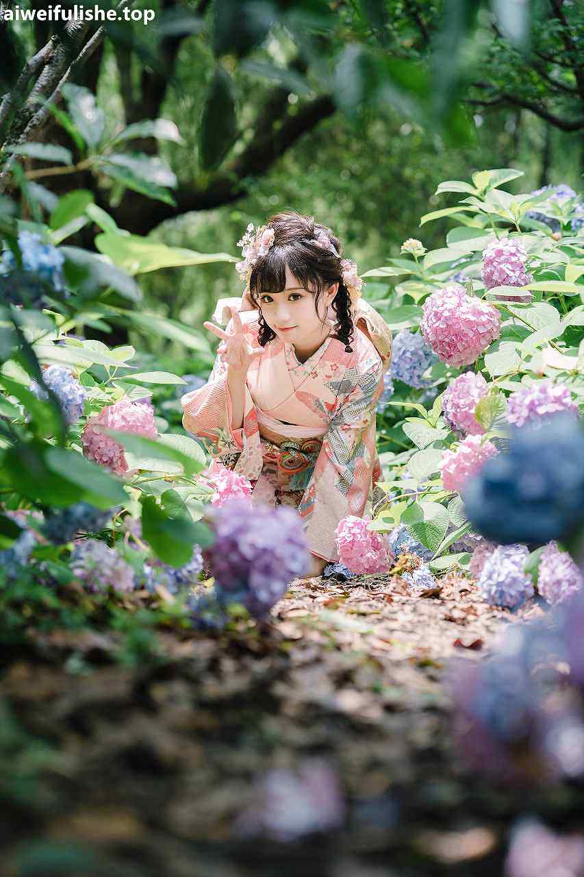 花柒-绣球花和服[18p437M] 网红福利-第5张