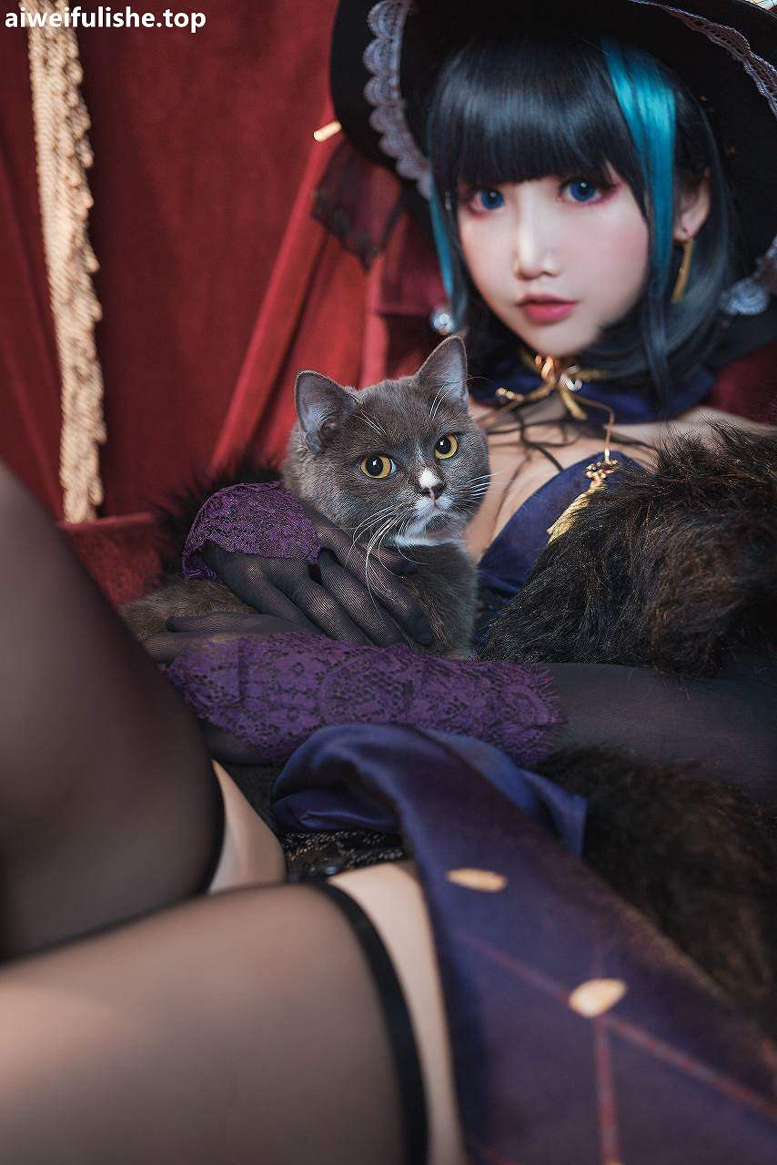 面饼仙儿-柴郡旗袍 [21P1V-790MB] cosplay美女-第5张