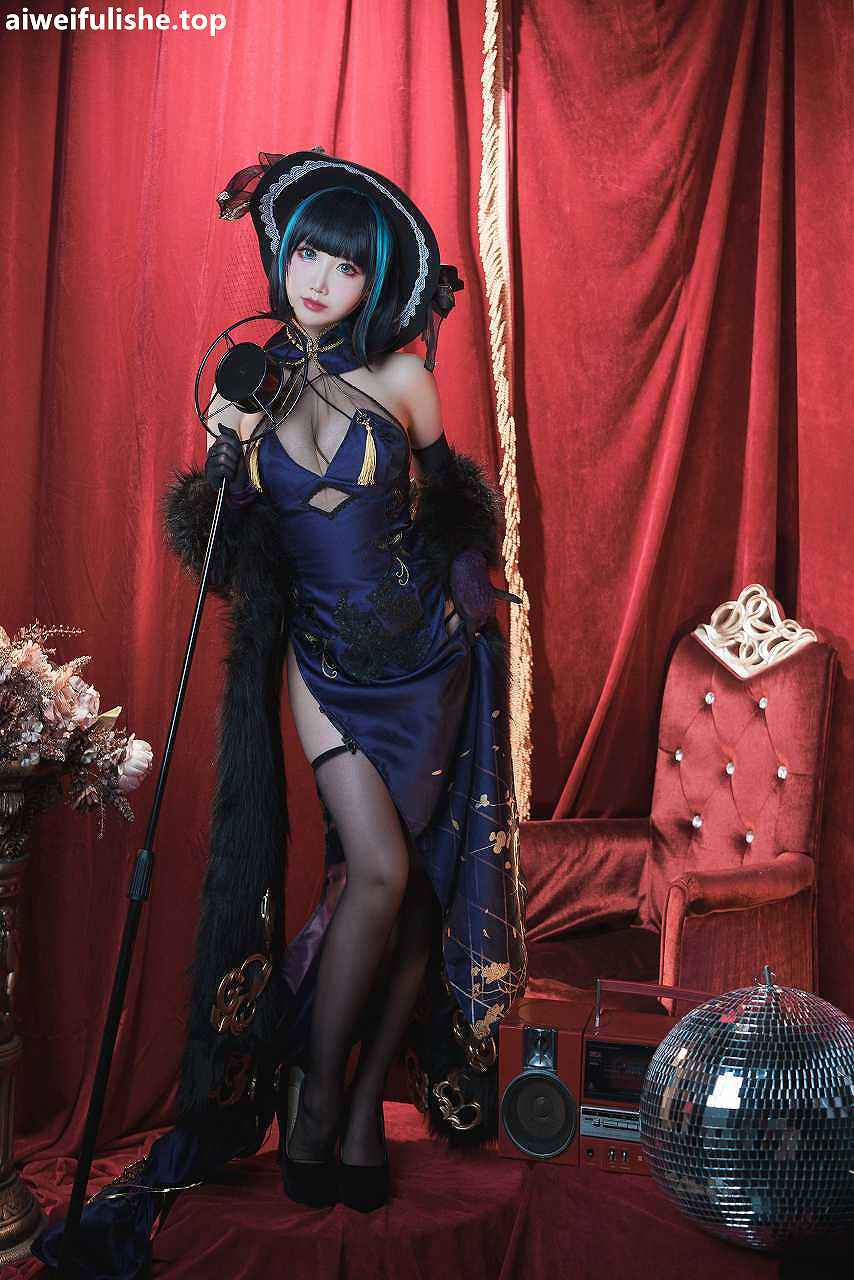 面饼仙儿-柴郡旗袍 [21P1V-790MB] cosplay美女-第4张