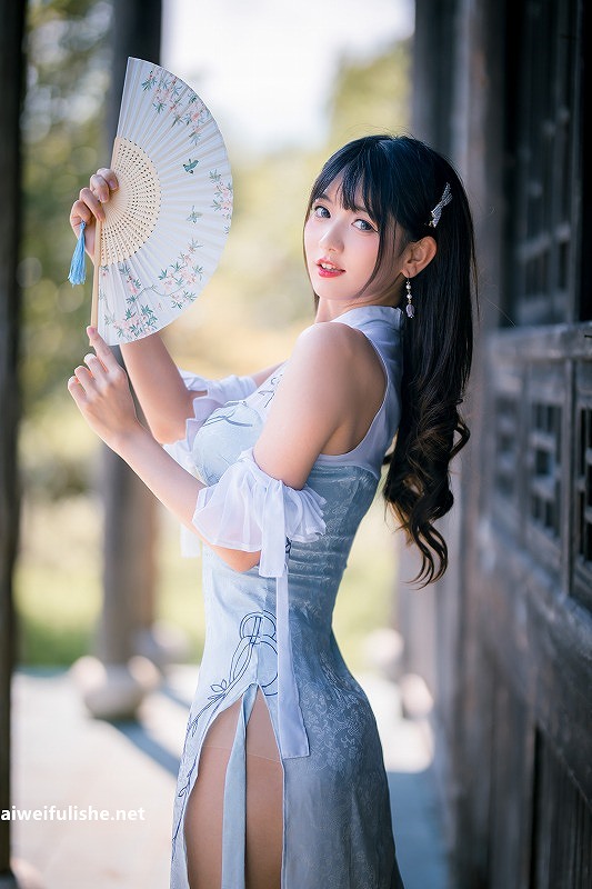 陆卿卿-蓝色旗袍[24p103M] 旗袍-第6张
