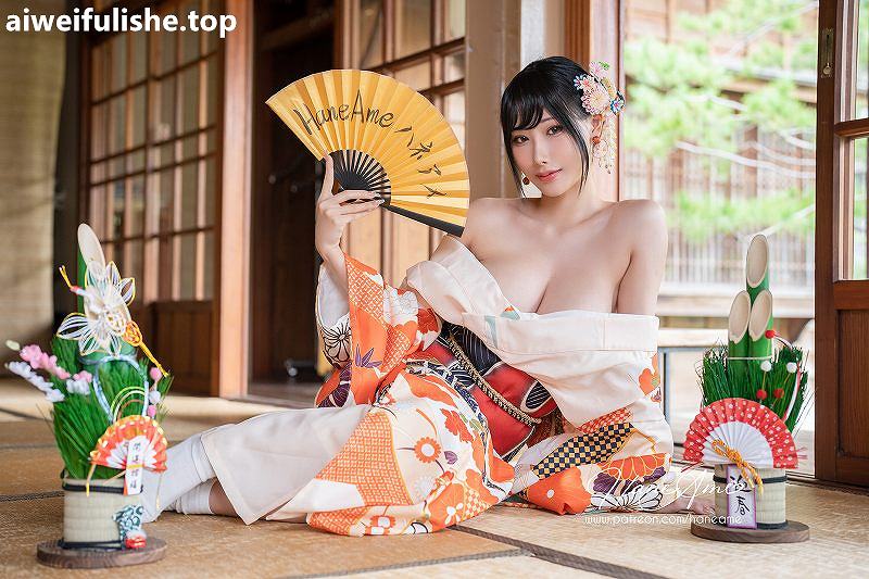 雨波_HaneAme-Flower Print Kimono Girl[46P-223MB] 丰满-第5张