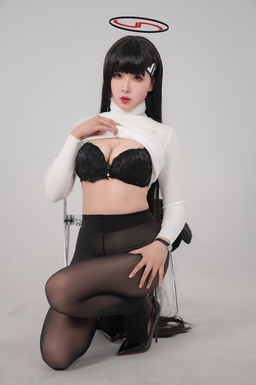 轩萧学姐-碧蓝档案 莉音 [85P2V-1.42G] cosplay美女-第5张