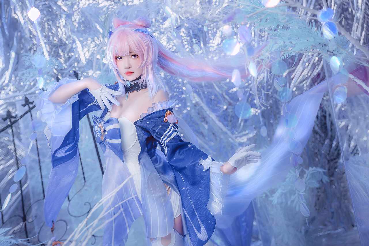 桜桃喵-珊瑚宫心海 [29P3V-411M] cosplay美女-第1张