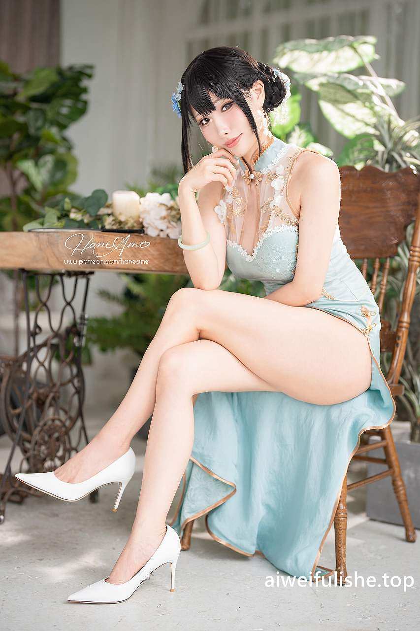雨波_HaneAme-Original Jade Qipao 绿韵旗袍 [30P-143M] 丰满-第4张