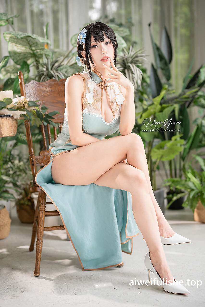 雨波_HaneAme-Original Jade Qipao 绿韵旗袍 [30P-143M] 丰满-第5张