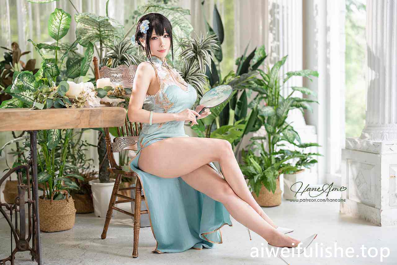 雨波_HaneAme-Original Jade Qipao 绿韵旗袍 [30P-143M] 丰满-第1张