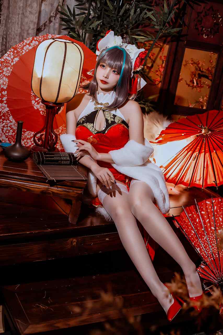 二佐Nisa-碧蓝柴郡旗袍 [32P-301M] 性感诱惑-第2张