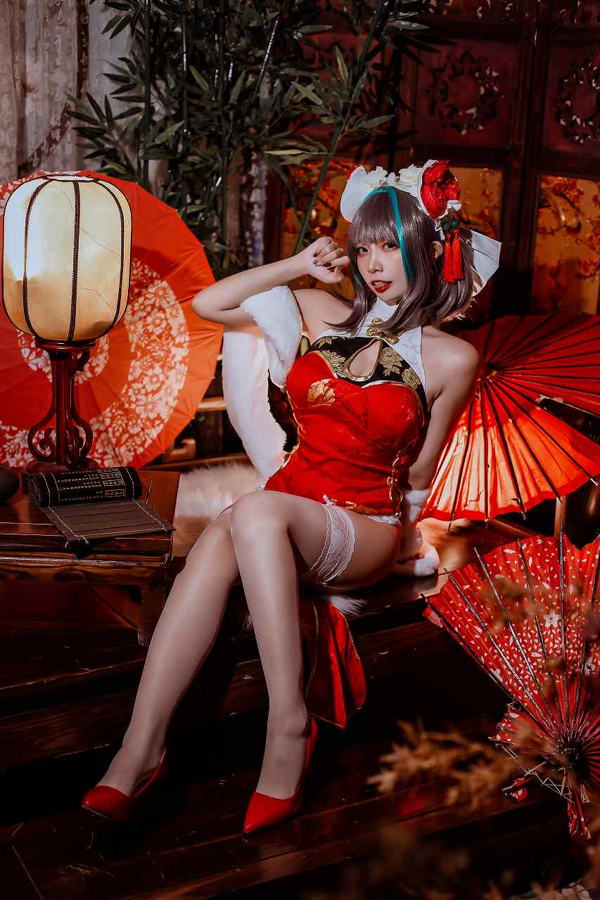 二佐Nisa-碧蓝柴郡旗袍 [32P-301M] 性感诱惑-第3张