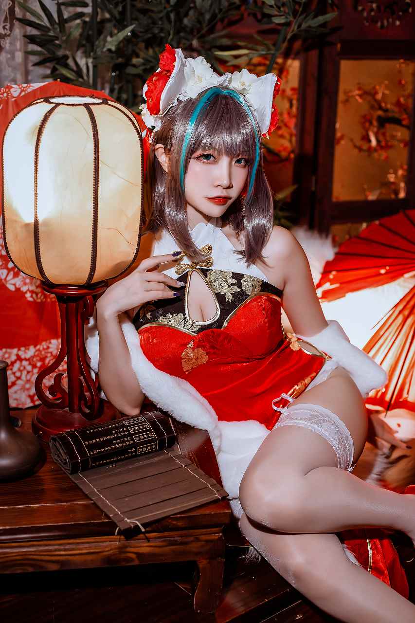 二佐Nisa-碧蓝柴郡旗袍 [32P-301M] 性感诱惑-第4张