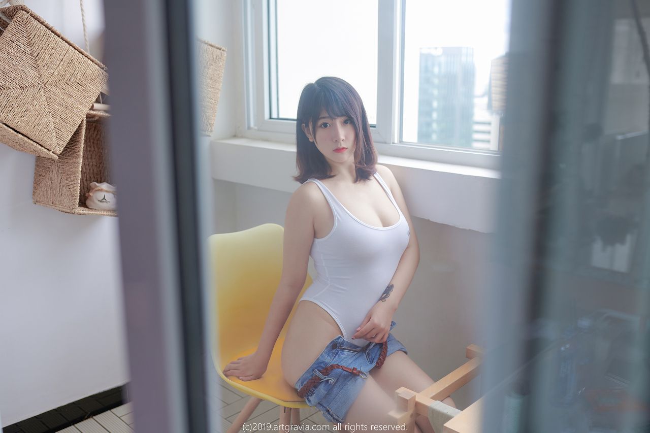 猫九酱-[ARTGRAVIA]猫九酱Sakura 高叉连体衣&齐逼小短裙[61P-292M] 内衣-第2张