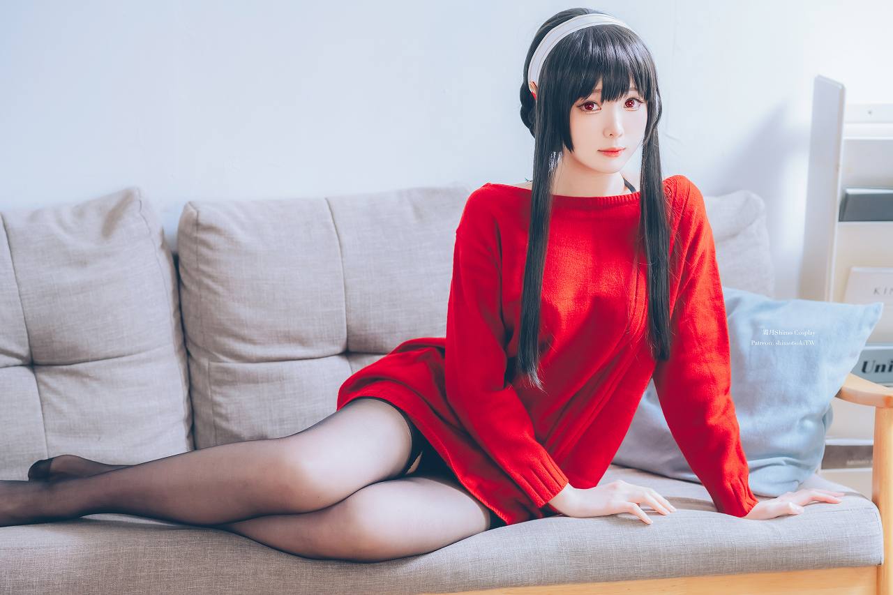 霜月shimo-Yor Forger Red Sweater [15P-146M] 性感诱惑-第1张