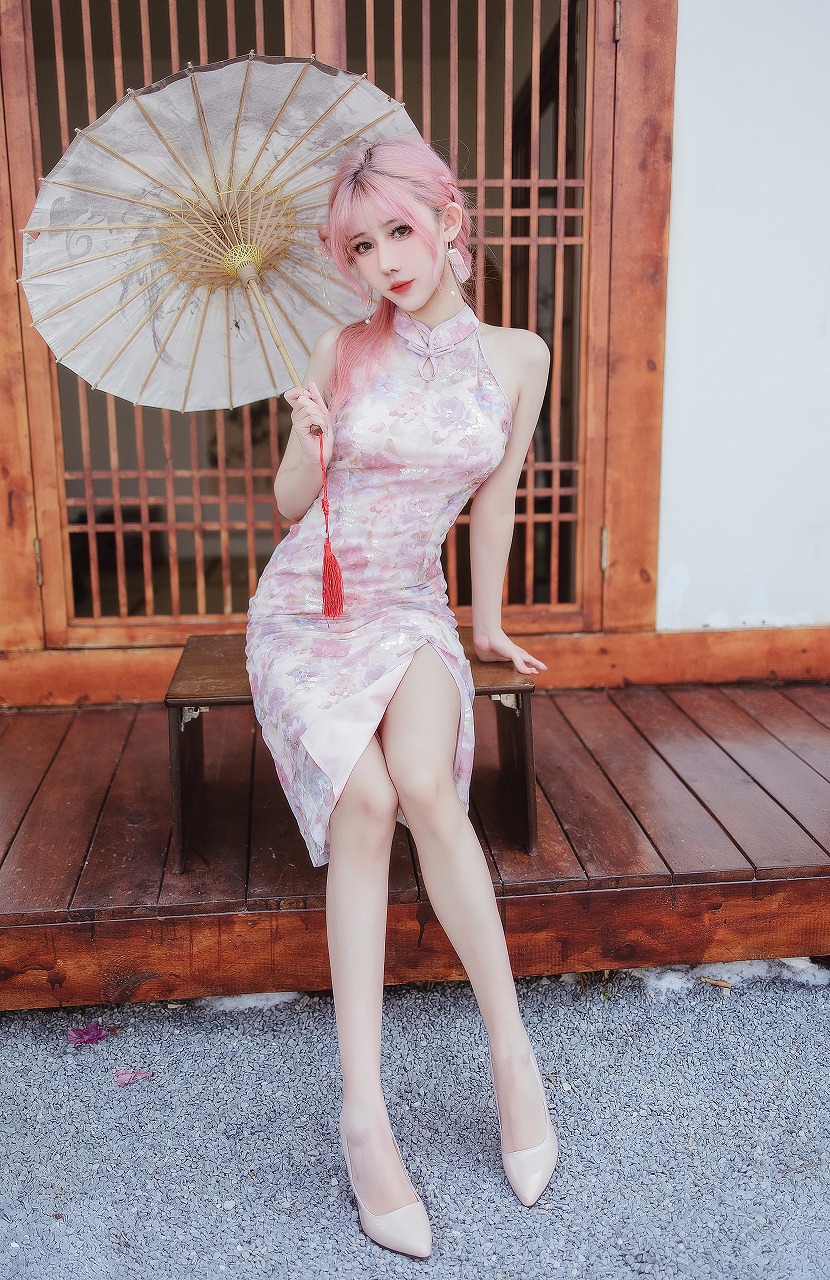 仙女月 -  粉色旗袍 [20P-170MB] 旗袍-第1张