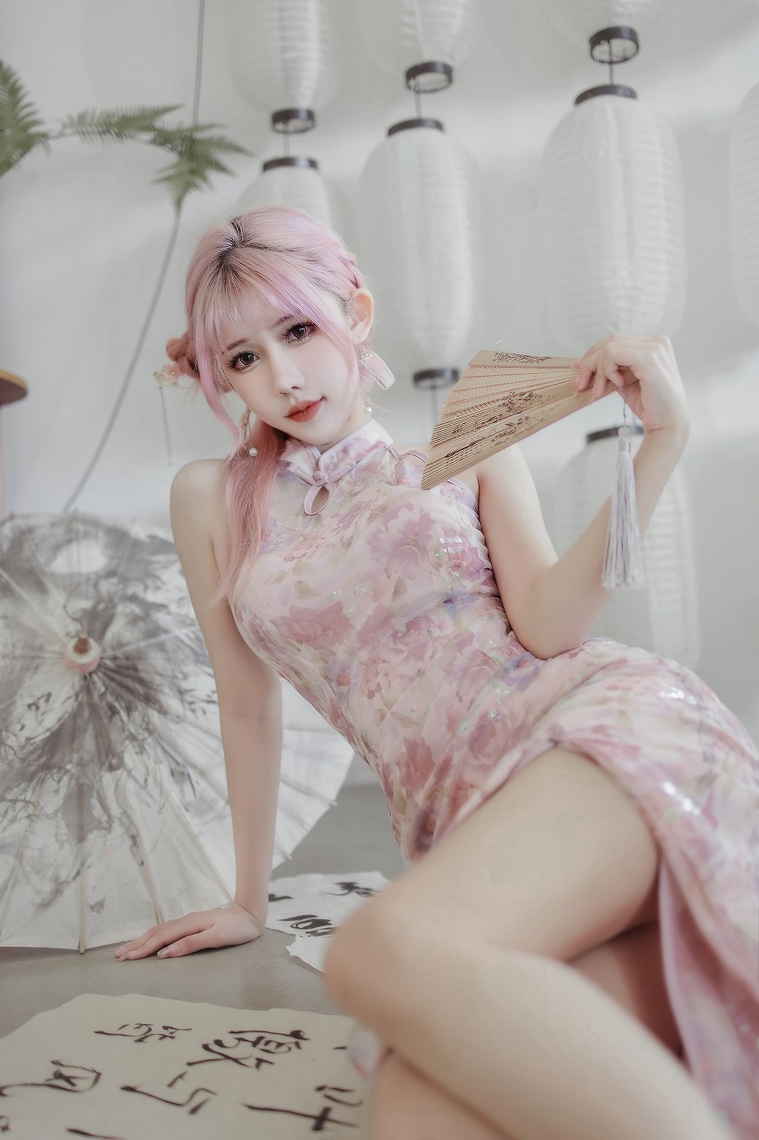 仙女月 -  粉色旗袍 [20P-170MB] 旗袍-第3张