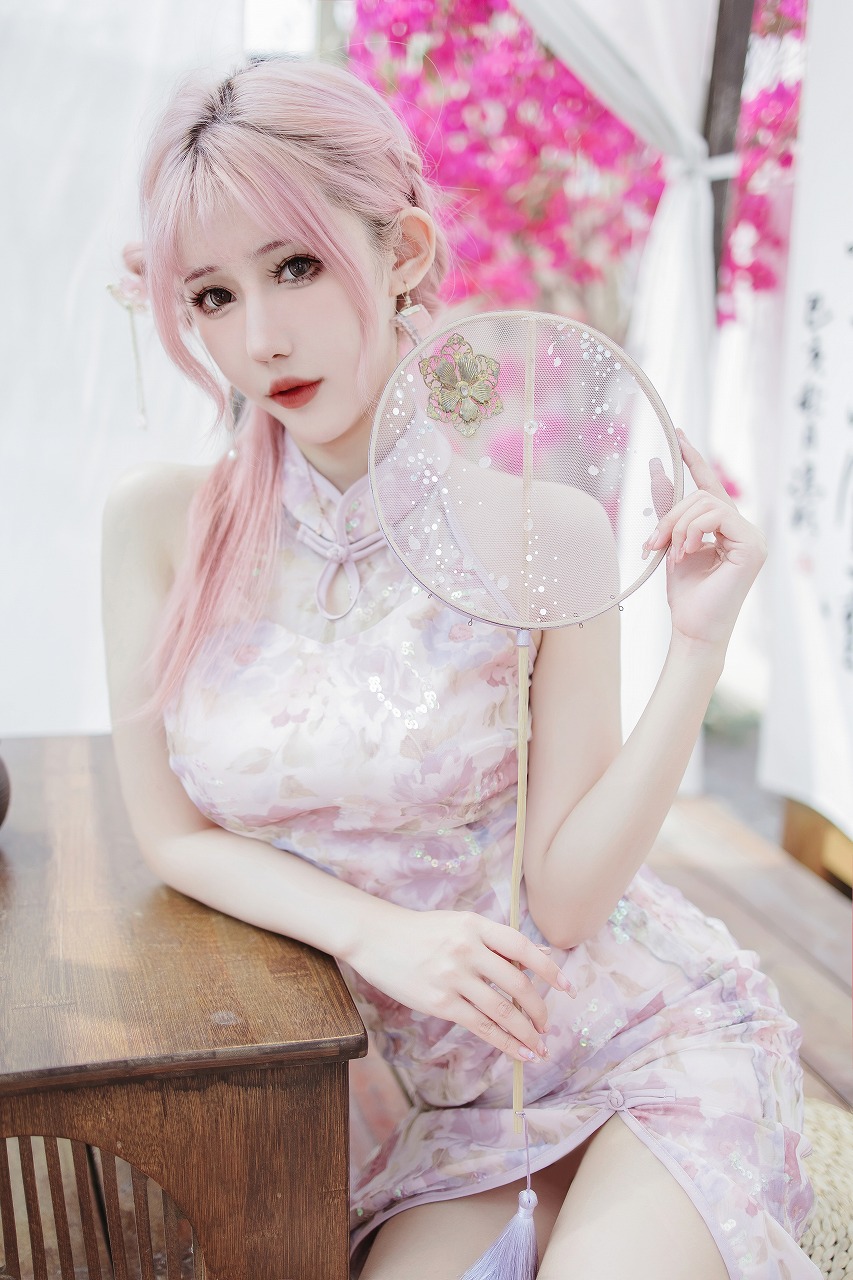 仙女月 -  粉色旗袍 [20P-170MB] 旗袍-第4张